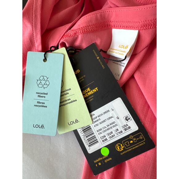 LOLE Sofia Scoop Neck Dress Sunset Coral K782 Size Large NWT - Picture 9 of 10